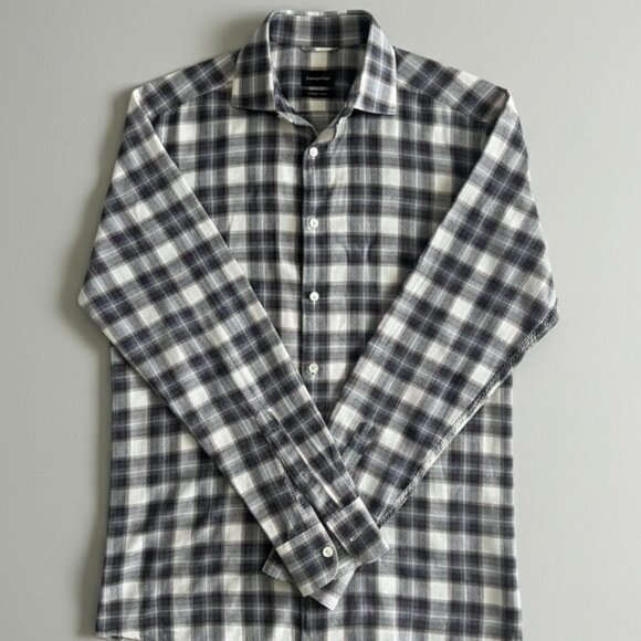 Ermenegildo Zegna Plaid Slim Fit Shirt, Fall Colors, Size M - Picture 1 of 4